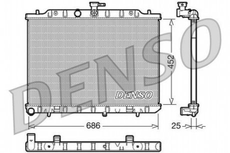 Радиатор, охлаждение двигателя DENSO DRM46007 (фото 1)