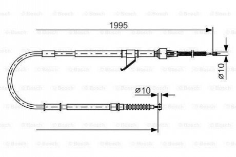 Трос стояночного тормоза. прав BOSCH 1 987 482 069