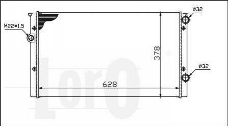 Радіатор води Golf III -99 1.9TDI (358x377x34) (-AC) DEPO 053-017-0006