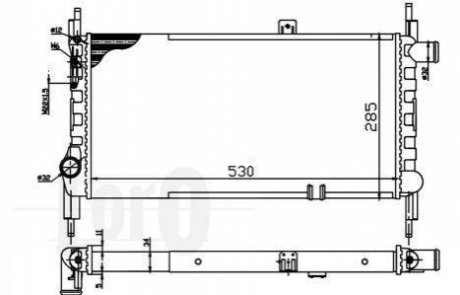 Радіатор охолодження двигуна KADETT E 1.2 84- DEPO 037-017-0068