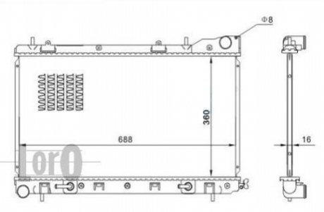 Радіатор охолодження SUBARU FORESTER 2.0/2.5 02- DEPO 0490170003B