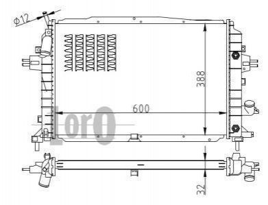 Радіатор охолодження двигуна ZAFIRA B 1.9CDTi 05- DEPO 0370170088B