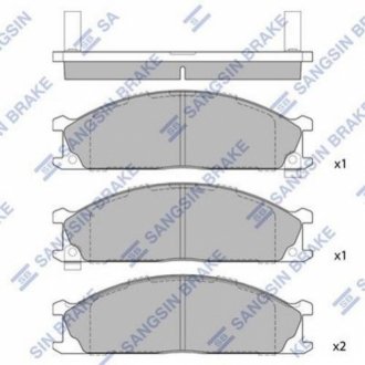 КОЛОДКИ ТОРМОЗНЫЕ ДИСКОВЫЕ (КТ 4 ШТ.) Hi-Q (SANGSIN) SP1140 (фото 1)