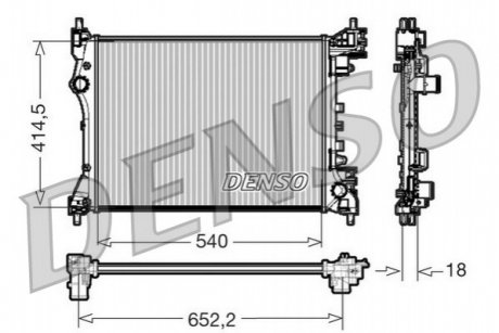 Радиатор охлаждения 1.4i Doblo 2009-2015, 2015-2023 ВИРОБНИК VEKA DENSO DRM01005