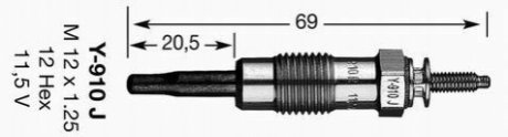 Свеча накала NGK 3617