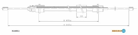 Трос ручного тормоза зад r ADRIAUTO 35.0203.1