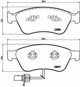 Комплект тормозных колодок BREMBO P 85 087 (фото 1)