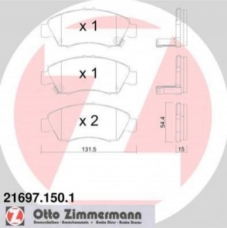 Комплект тормозных колодок ZIMMERMANN 216971501