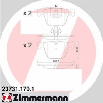 Колодки гальмівні дискові ZIMMERMANN 237311701