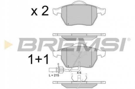 Комплект тормозных колодок BREMSI BP2816