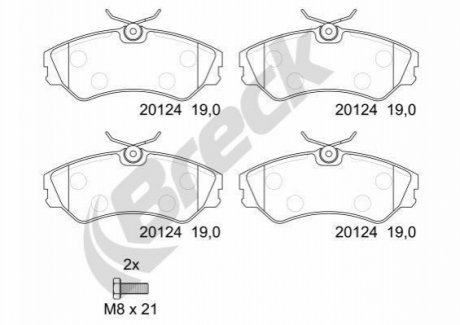 Комплект тормозных колодок BRECK 20124 00 701 00