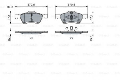 ГАЛЬМіВНі КОЛОДКИ, ДИСКОВі BOSCH 0986494960