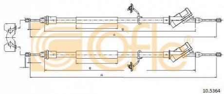 Трос стояночного тормоза COFLE 10.5364