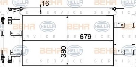 Радіатор кондиціонера Renault Trafic/Opel Vivaro 2.0D/2.5D 01- HELLA 8FC351 303-591 (фото 1)