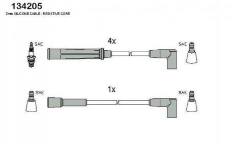 Комплект электропроводки HITACHI 134205