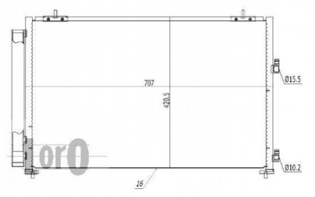 Радіатор кондиціонера TOYOTA RAV4 2.0D 12- DEPO 0510160011 (фото 1)