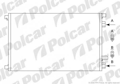 Радіатор кондиціонера Renault Megane 1.5dCi 05- Polcar '6012K8C1S'