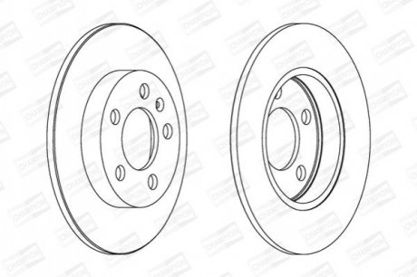 Диск гальмівний задн. (239x33.4) Skoda Octavia 1.9TDi/VW Golf IV 1.9TDi 02- CHAMPION 562177CH