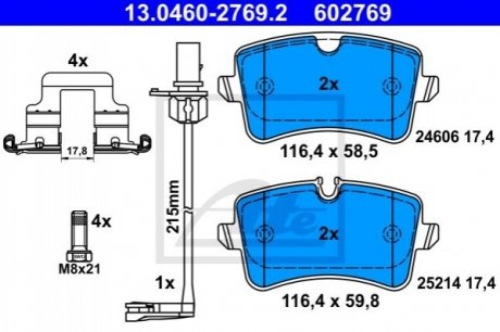 KLOCEK HAMULCOWY KPL. ATE 13.0460-2769.2