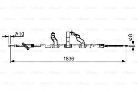 Трос ручного тормоза BOSCH 1987482531