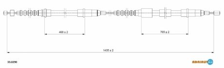 Трос ручного тормоза ADRIAUTO 33.0290 (фото 1)