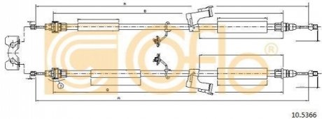 Трос ручного тормоза COFLE 10.5366