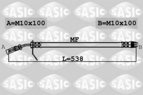 Шланг торм. передний SASIC 6604009