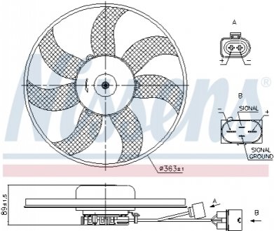 Вентилятор радиатора Audi; Seat; Skoda; VW NISSENS 850021 (фото 1)