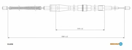 Трос ручного гальма ADRIAUTO 55.0298 (фото 1)