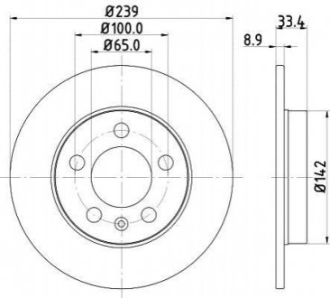 Диск тормозной min2 HELLA 8DD 355 107-461