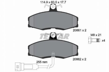 Колодки тормозные 1 TEXTAR 2086109