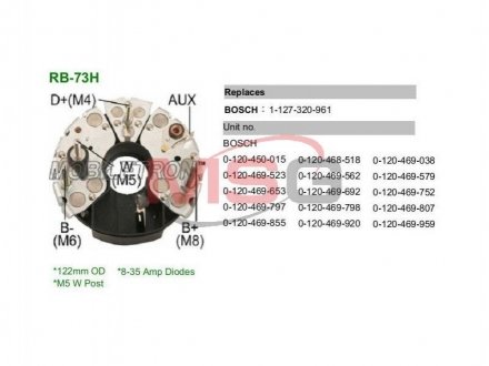 Диодный мост 132125 MOBILETRON RB-73H