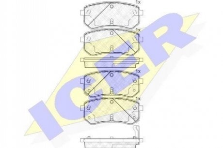 Колодки тормозные 1 ICER 181710