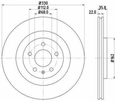 Диск тормозной min2 HELLA 8DD 355 118-021