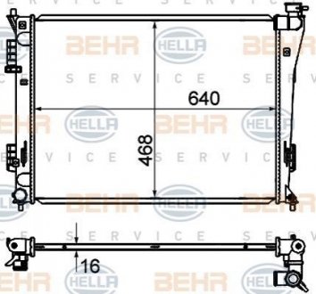 HY-I40 11- Радиатор HELLA 8MK 376 735-251