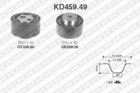 Комплект ремня ГРМ SNR NTN KD459.49