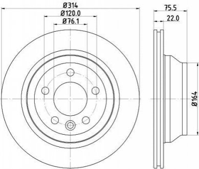 Диск тормозной PRO HELLA 8DD 355 109-801 (фото 1)