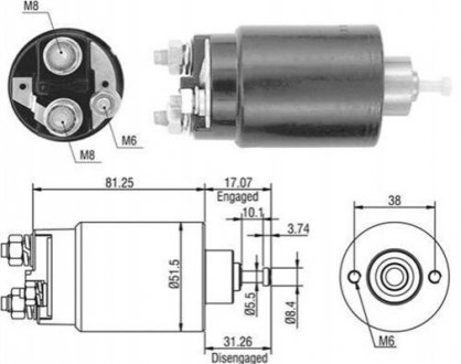 Тяговое реле стартер MAGNETI MARELLI 940113050404