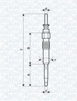 Свеча накаливания MAGNETI MARELLI 062900039304 (фото 1)