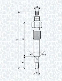 Свеча накаливания MAGNETI MARELLI 062583202304 (фото 1)