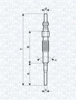 Свеча накаливания MAGNETI MARELLI 062900079304 (фото 1)