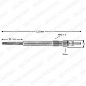 Свеча накаливания Delphi HDS374