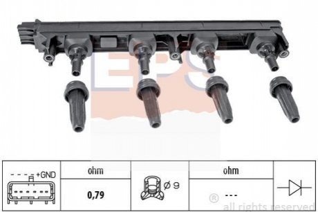 Котушка запалювання Citroen C4, C5// Peugeot 307-807 2.0 16V 09.04- EPS 1 970 476