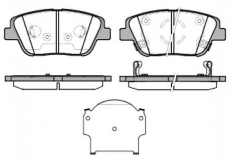 Колодки гальмівні диск. перед. (вир-во Remsa) Hyundai Nf v 2.0 05-10,Kia Optima 1.7 10- WOKING P15233.02