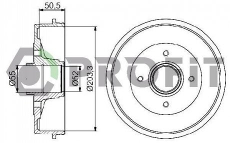 Тормозный барабан PROFIT 5020-0072