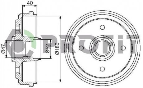 Тормозный барабан PROFIT 5020-0015