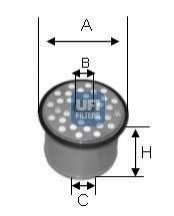 Фильтр топливный 1.9D 8V,1.9TD 8V,1.9D 8V,1.9TD 8V,2.1TD 12V,1.8D 8V FIAT Scudo 95-07, Ulysse 94-02 UFI 24.390.00