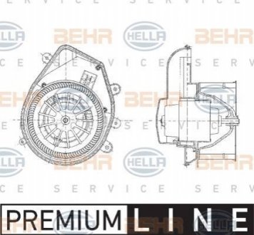 Вентилятор печки HELLA 8EW 009 159-131