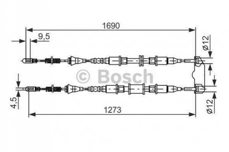 Гальмівний трос BOSCH 1 987 477 129 (фото 1)