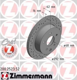Тормозной диск ZIMMERMANN 200252352